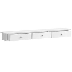 Weißes Songmics Wandregal Custos-old mit 3 Schubladen für Wohnzimmer, Flur oder Schlafzimmer.