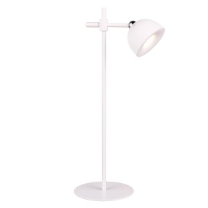Weiße Reality LED-Tischleuchte Maxima, Ø 8 cm, dimmbar. Moderne Lampe für den Tisch.