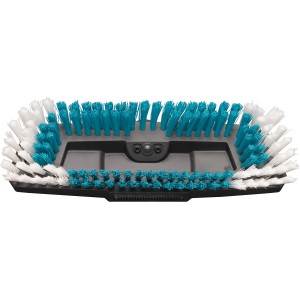 Gardena Cleansystem Stielbürste Hard, anthrazit, mit harten, weißen und türkisen Borsten für unempfindliche Flächen.
