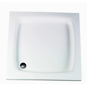 Quadratische, extraflache Schulte Duschwanne, 80x80 cm, Alpinweiß, mit Ablauf