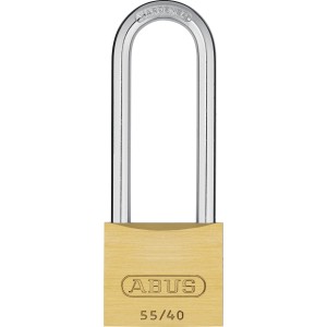 Abus Messing-Vorhangschloss 55/40HB63 mit hohem Bügel aus gehärtetem Stahl.