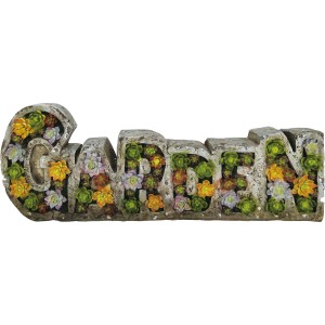 Dekorative Gartenfigur "Garden" mit bunten Sukkulenten, ideal für Garten und Terrasse.