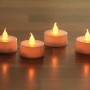 4 weiße LED-Teelichter Nele aus Kunststoff, 8x8x4cm, für stimmungsvolle Beleuchtung im Innenbereich.