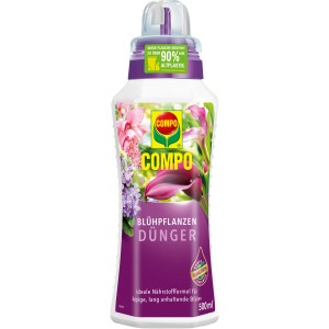 Compo Blühpflanzendünger 500ml Flasche für üppige Blütenpracht.