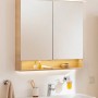 Fackelmann Spiegelschrank B.Style Sandeiche 80 cm mit Beleuchtung und Softclose im Badezimmer.