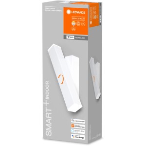 Verpackung der Ledvance Smart+ WiFi Wandleuchte Orbis Cross, weiß, dimmbar.