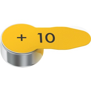 Varta Hörgerätebatterie Größe 10, Detailaufnahme.