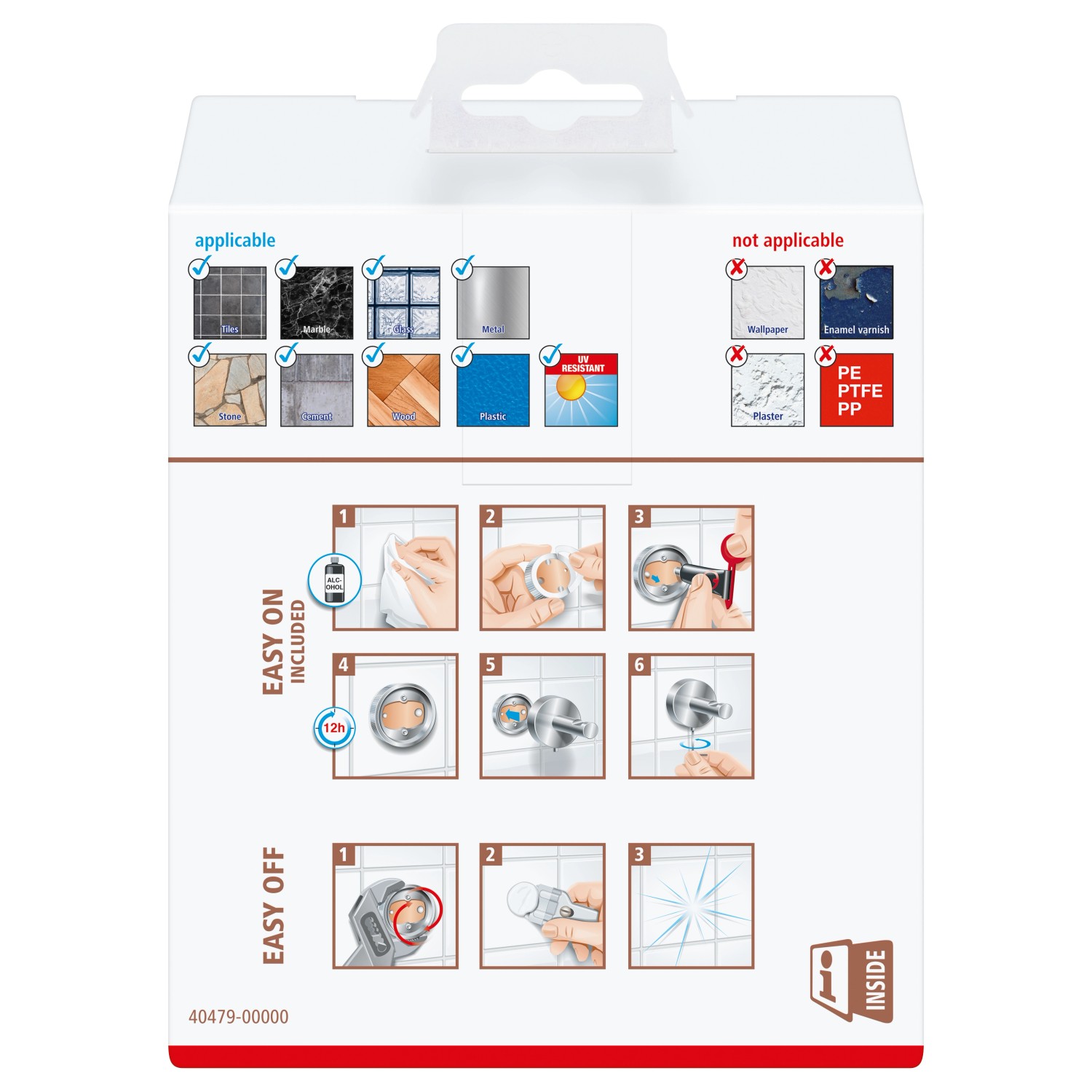 Verpackung Tesa Toilettenpapierhalter Nooblesse mit Montagehinweisen