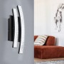Moderne LED-Wandleuchte Lejias von Eglo, 28,5 cm, schwarz-transparent, für Wohnraum.