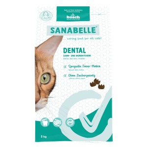 Sanabelle Dental Katzen-Trockenfutter 2kg für Zahn- und Mundhygiene.