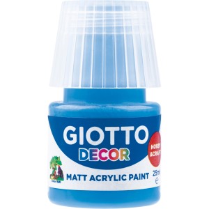 Giotto Decor Acrylfarbe Blau, 25ml, matte Acrylfarbe für Hobby und Dekoration.