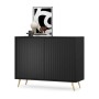 Selsey Selsey Sideboard Bello mit Lamellenfronten 104 cm Schwarz mit Goldenen Beinen_8