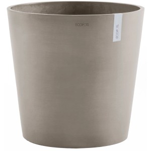 Ecopots Pflanztopf Amsterdam, braungrau, 50 cm. Ideal für Innen- und Außenbereich.