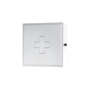 Sieper Medizinschrank 39 cm x 39 cm Weiß-Silber mit Tür