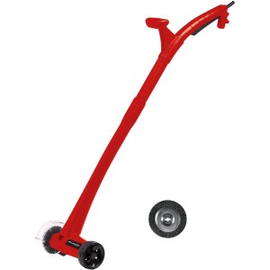 Roter Einhell GC-EG 1410 Elektro-Fugenreiniger mit Stahl- und Nylonbürste für die Gartenarbeit.