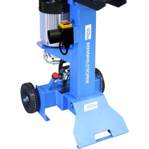 Güde Holzspalter GHS 500/6TE: Leistungsstarker, blauer Holzspalter mit Rädern und Elektromotor.