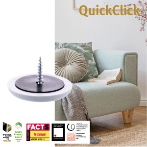 Wagner QuickClick Slim Hyper Möbelgleiter, Ø 30mm, grau, 4-teilig, für empfindliche Böden.