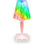 Brilo Akku-Tischleuchte mit Kristalloptik und RGB-Farbwechsel, 25,5 cm hoch.
