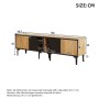 okwish TV Schrank mit Stauraum Fächern Wohnzimmer 160x36.5x45cm Braun_5