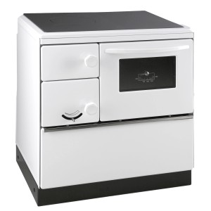 Thorma Küchenofen ÖKONOM 75/FIKO Stahl 7 kW, weißer Küchenherd mit Kochplatte und Backofen.