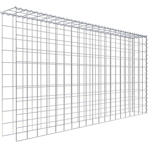 Gabiona Gabione-Anbaukorb, 100x200x20 cm, Maschenweite 10x10 cm, aus verzinktem Drahtgitter.