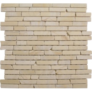 Mosaikmatte Naturstein Yellow Sun Brick, 30x30 cm, für Wand und Boden.