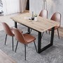 okwish Esstisch Erweiterbar/Rechteckig Kaffee-Freizeittisch aus Eisen 140 x 80 cm Natur_3