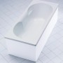 Weiße Ottofond Rechteck-Badewanne Nixe 170 cm mit Wannenträger und Ablaufgarnitur.