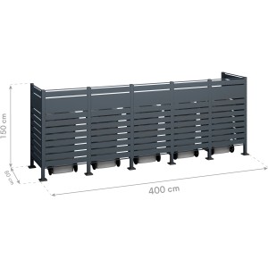 Westmann Mülltonnenverkleidung Planum Metall, 5x240 l, Anthrazit, Mülltonnenbox