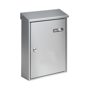 Burg-Wächter Briefkasten Letter 5832, silberner, wetterfester Postkasten für DIN C4.