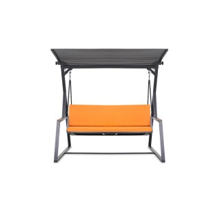 Orangefarbenes Kissen für Hollywoodschaukel, 160x50x7cm, für 3-Sitzer Gartenschaukel.