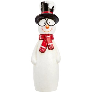 Keramik-Schneemann mit rotem Schal