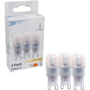 3er-Set G9 LED-Leuchtmittel, 2,5 W, warmweiß. Kompakte Kapselform für Tisch-, Schrank- und Stehlampen.