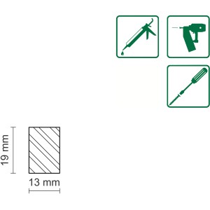 Abbildung der FN Neuhofer Flachleiste aus Fichte/Kiefer (astrein, roh) mit Maßangaben.