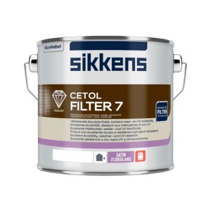 Silberne Sikkens Cetol Filter 7 Plus Holzlasur Dose, Altkiefer, seidenglänzend. Für UV- und Wetterschutz.