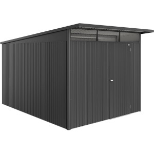 Biohort Metall-Gerätehaus AvantGarde ECO Gr. A8 in Dunkelgrau-Metallic mit Standardtür.