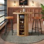 okwish Bartisch mit Stauraum MDF Holzoptik Bar Wohnzimmer 60x60x91.6cm Natur_2