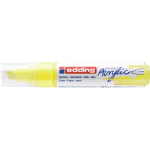 Edding 5000 Acrylmarker in Neongelb mit breiter Keilspitze für Leinwand und Papier.