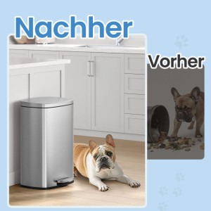Songmics Mülleimer Plushic mit Fußpedal 50 l Silber