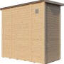 Bertilo Gartenhaus Pentus 1 aus naturbelassenem Holz, 115x234 cm, mit Flachdach und leichter Holzmaserung.