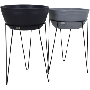 Siena Garden Pflanzenständer Riga, schwarz, Ø 35 cm, 50 cm hoch.