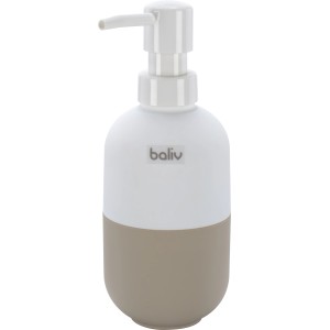 baliv Seifenspender, weiß-beige, Kunststoff, für Bad & Küche