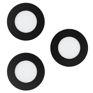 Eglo LED-Einbauleuchte Fueva-Z 3er Set, schwarz, Tunable White und RGB.