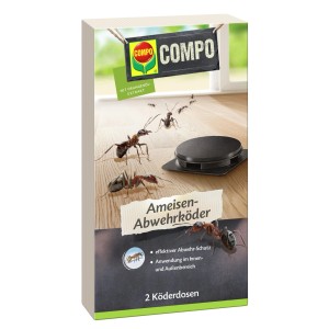 Compo Ameisen Abwehrköder Set, 2 Köderdosen. Wirksamer Schutz gegen Ameisen im Haus und Garten.