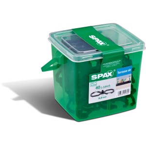Spax Air Abstandhalter, 40 Stück, in grüner Box. Kunststoff Abstandshalter für Terrassendielen.
