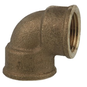 Kirchhoff Winkel 90° aus Rotguss, 24,2 mm (3/4 IG) für Gewindefittings.