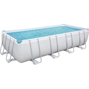 Bestway Stahlrahmen-Pool Power Steel, eckig, 549x274 cm, mit Wasserfüllung.