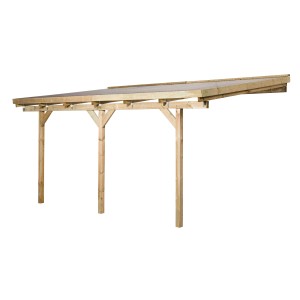 Weka Terrassenüberdachung Größe 4, 514x306 cm, aus Holz mit transparentem Dach.