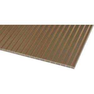 Bronzefarbene Hohlkammerplatte Acryl, 16 mm stark, für Kunststoffbedachung.