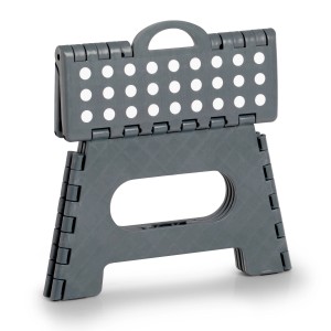 Zeller Present Klapphocker, anthrazit, 35x28x22cm, ideal als Tritthocker oder Sitzhocker.
